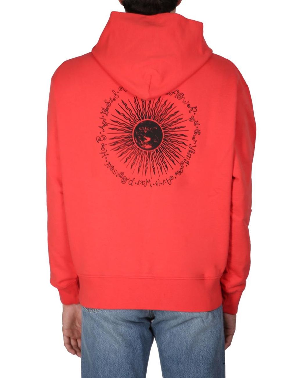 sunflower Red Sweatshirt With Logo Embroidery for men
