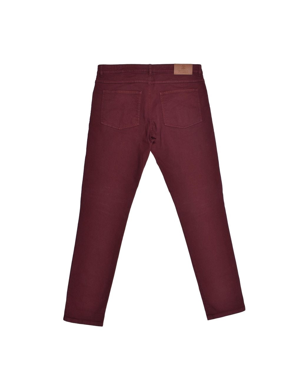 Brunello Cucinelli Red Skinny Cotton Stretch Trousers for men