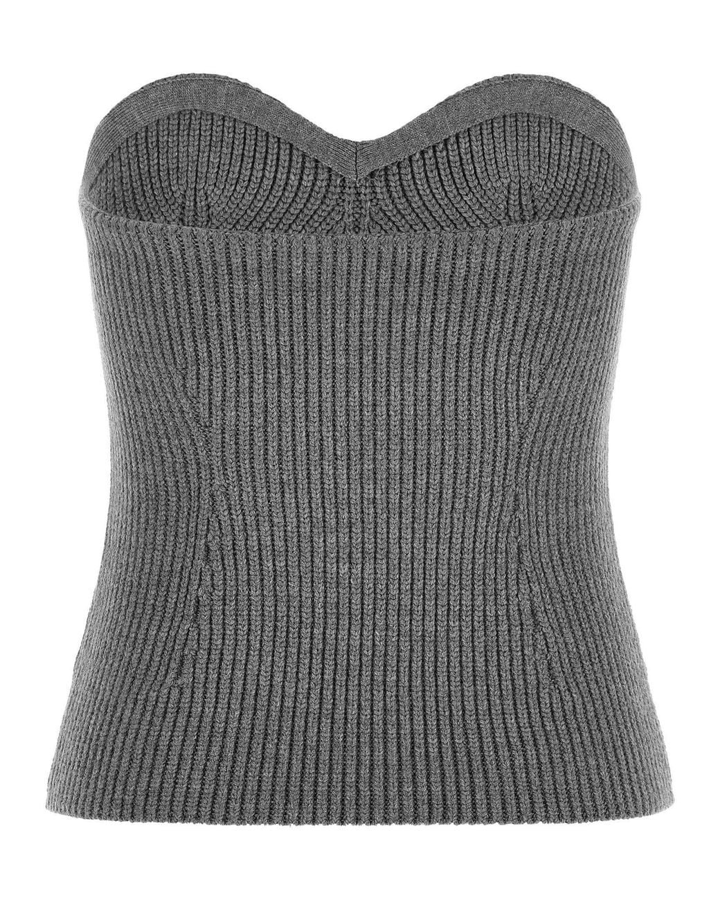 Jil Sander Gray Ribbed Virgin Wool Sweater