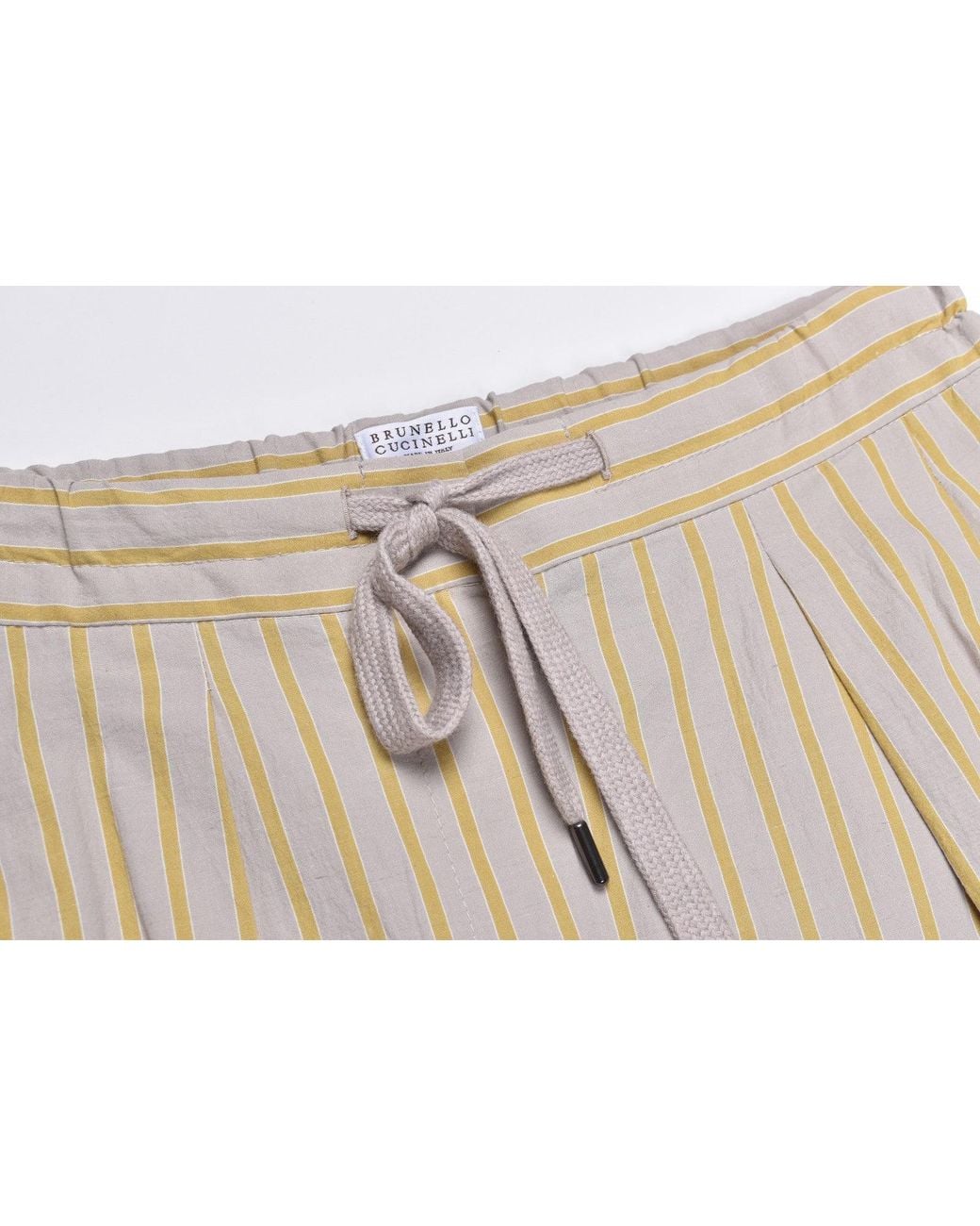 Brunello Cucinelli Natural Striped Relaxed Trousers