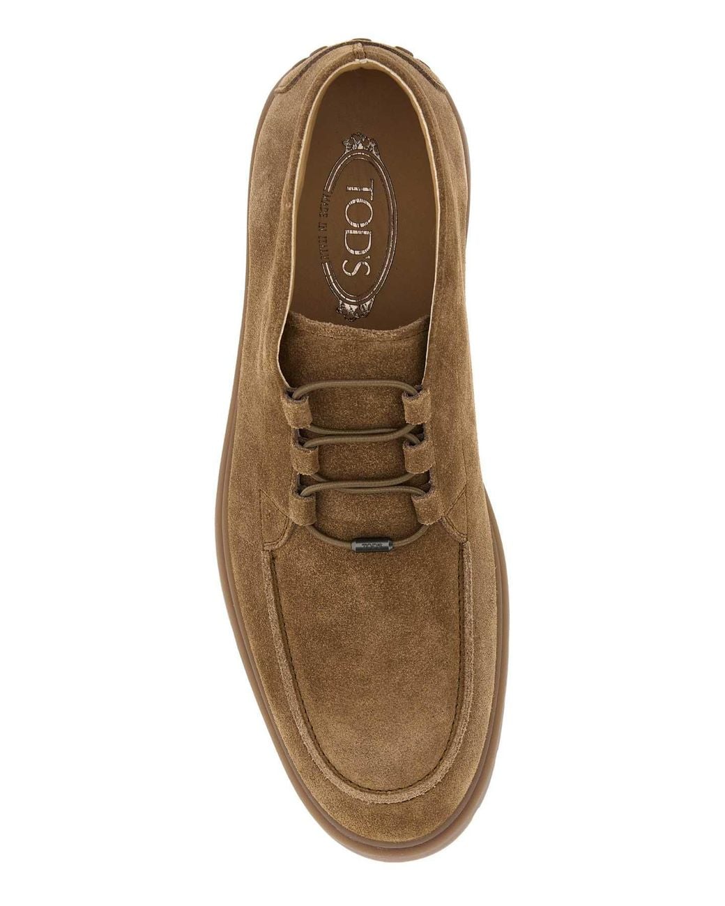 Tod's Brown Tod's Suede Lace-Up Flat for men