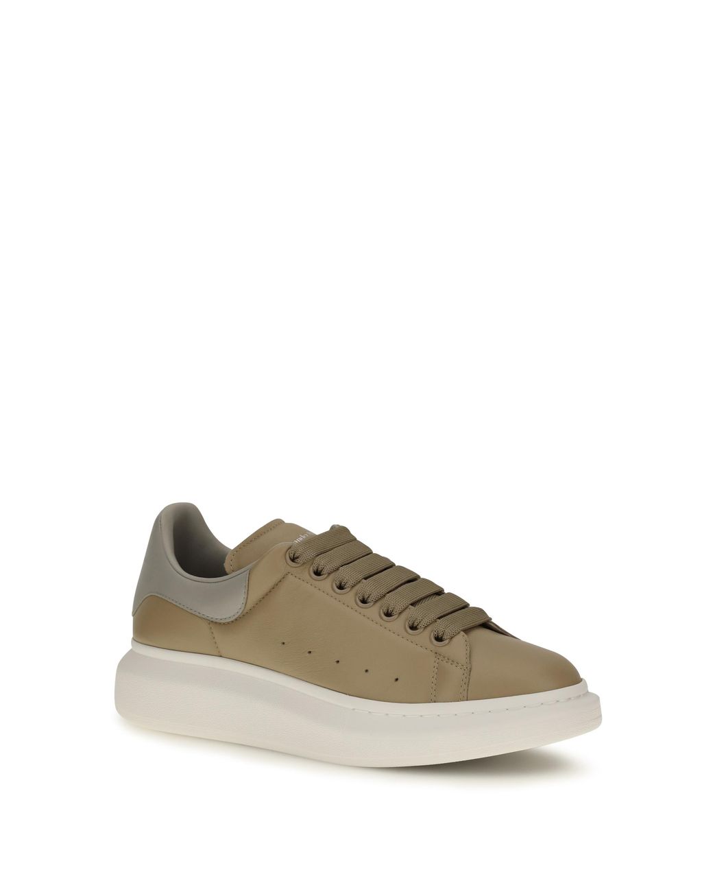 McQueen White Alexander Mcqueen Calf-Leather Platform Sneaker for men