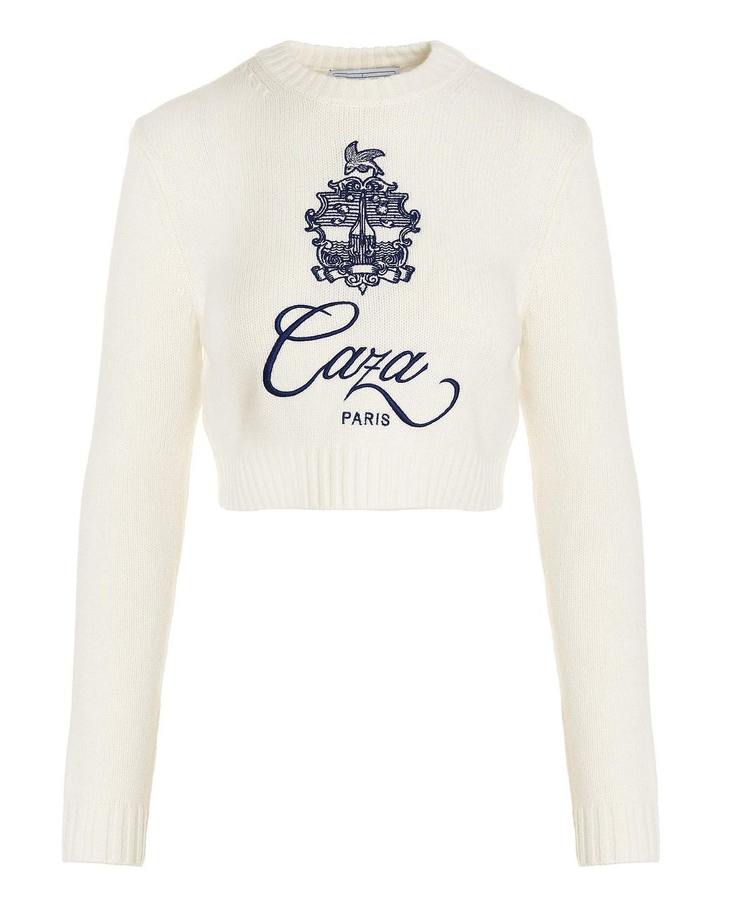 CASABLANCA Logo Embroidery Sweater in White | Lyst