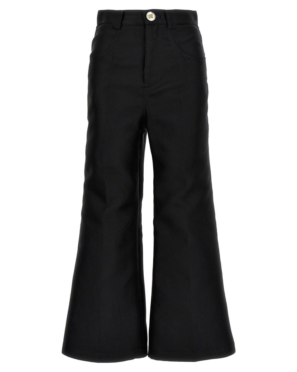 Giambattista Valli Black Silk-Blend Cropped Trouser
