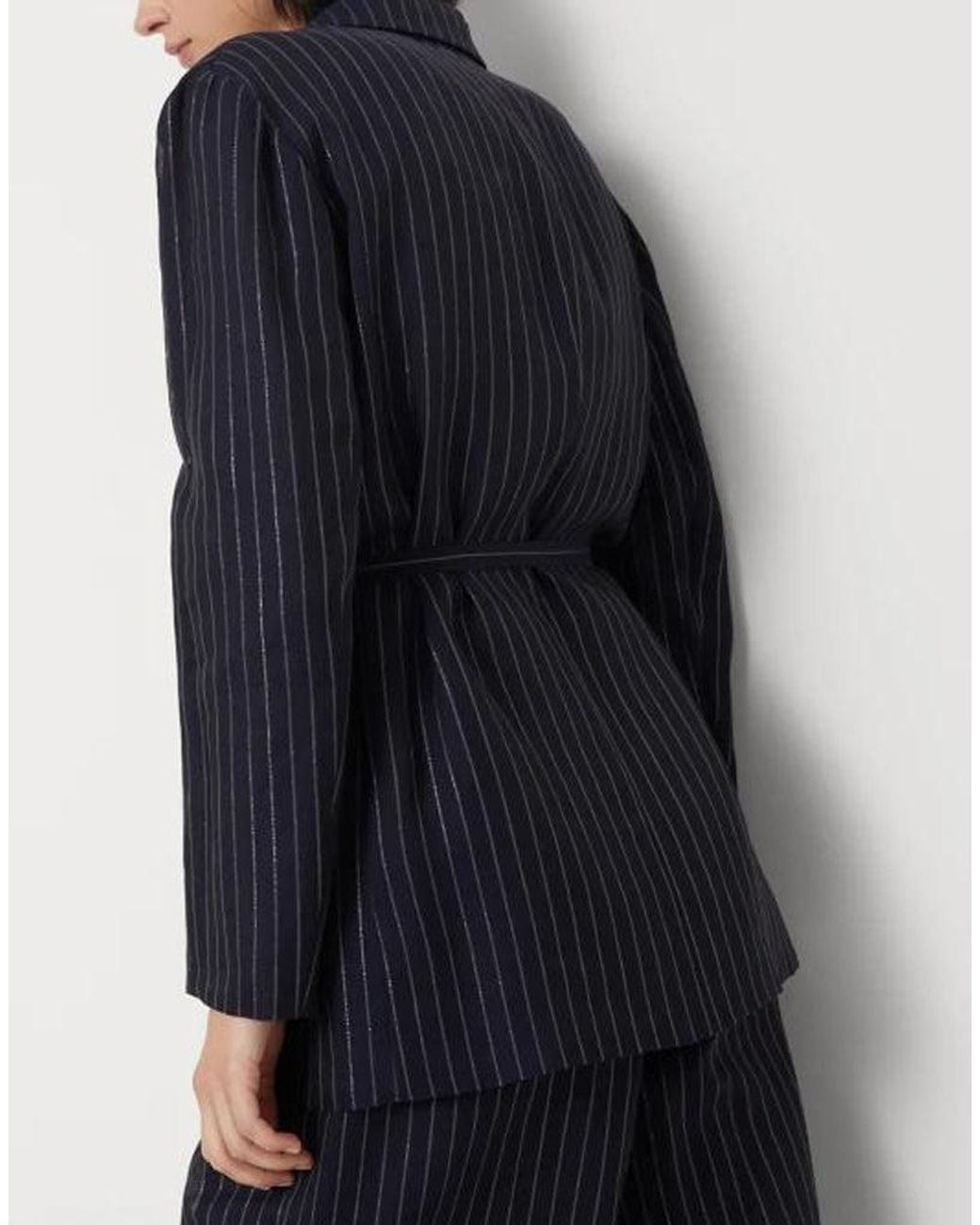 Brunello Cucinelli Blue Pinstripe Cotton Jacket