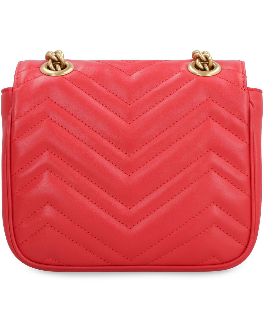 Gucci Red Mini Quilted Chevron Leather Shoulder Bag