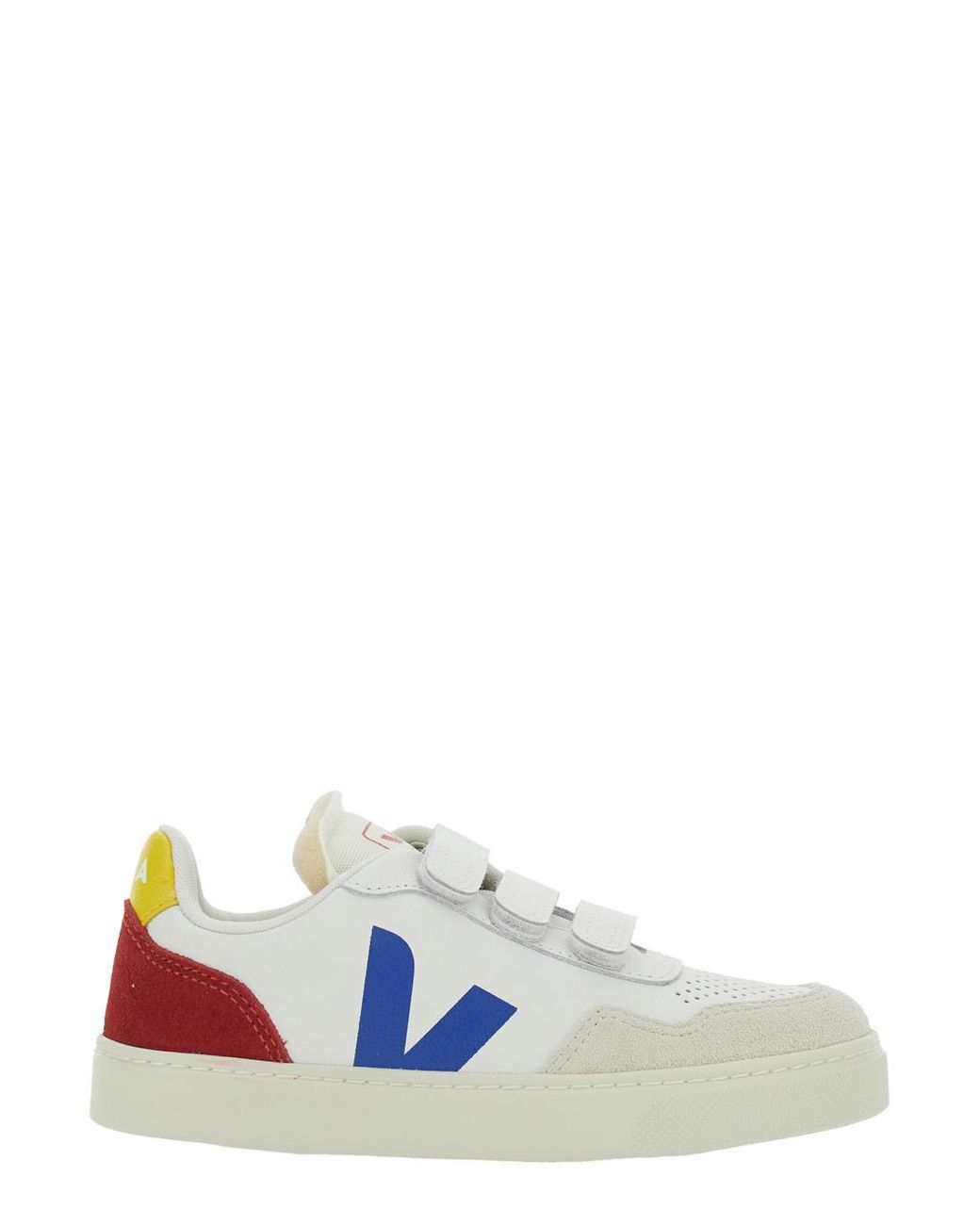 Veja White Sneakers V-90 Leather Organic Traced Trainers for men