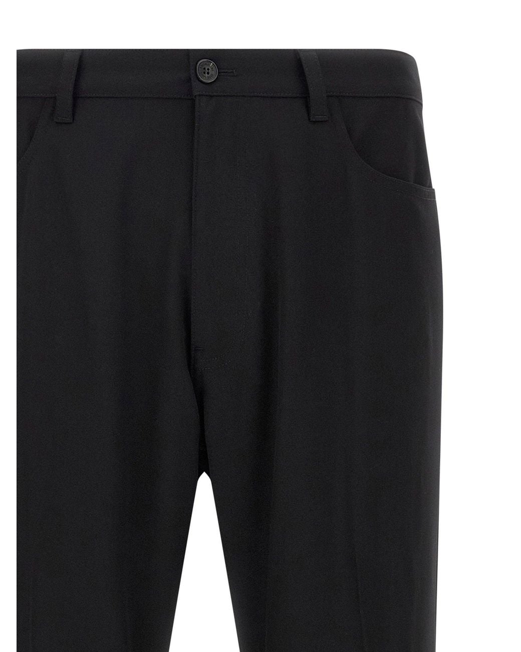 Balenciaga Black Stretch Wool Twill Trousers