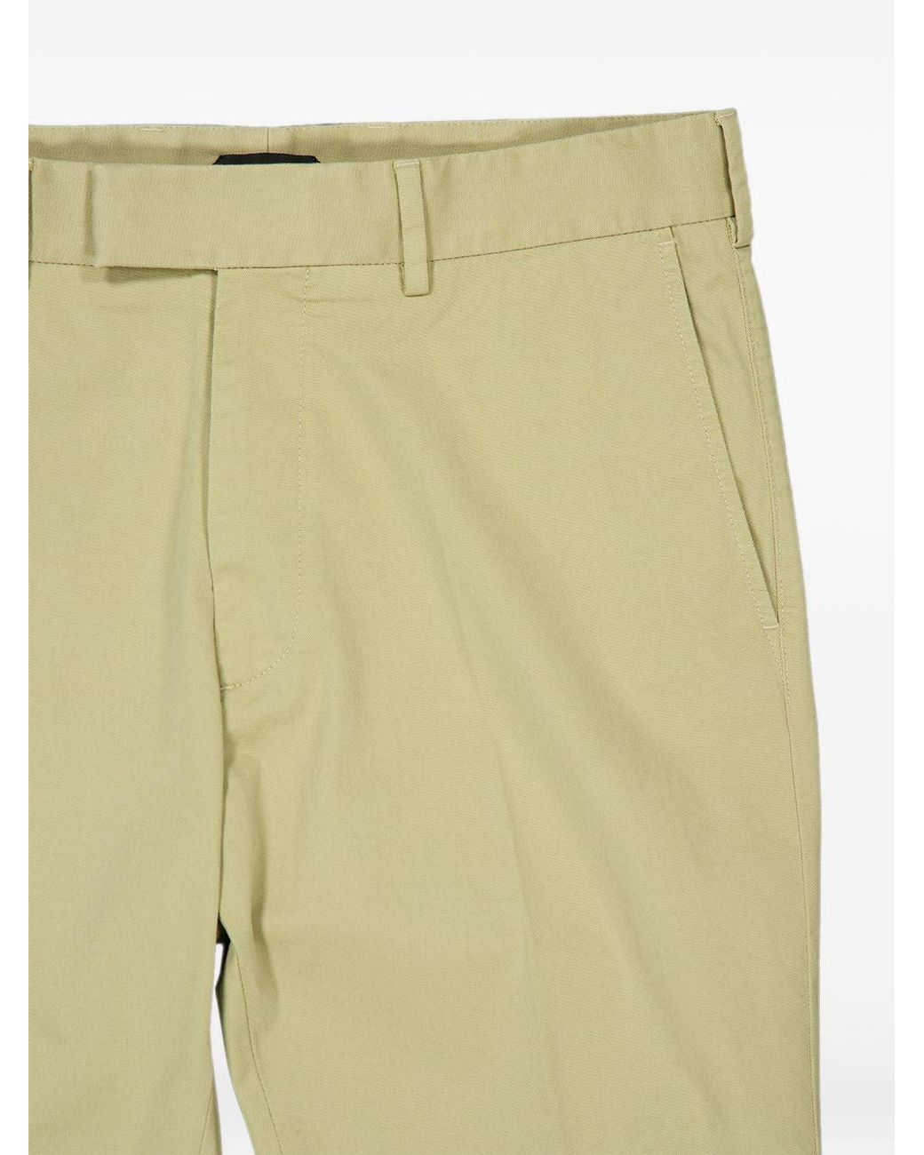 Tom Ford Green Dark Champagne Stretch Cotton Chinos With Logo Patch On The Back for men
