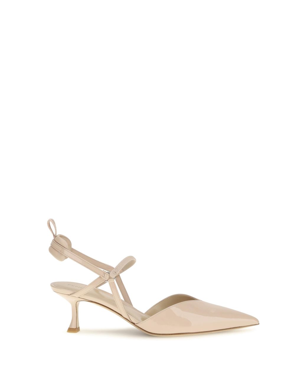 Fendi Natural Patent Leather Colibrì Slingback Pumps