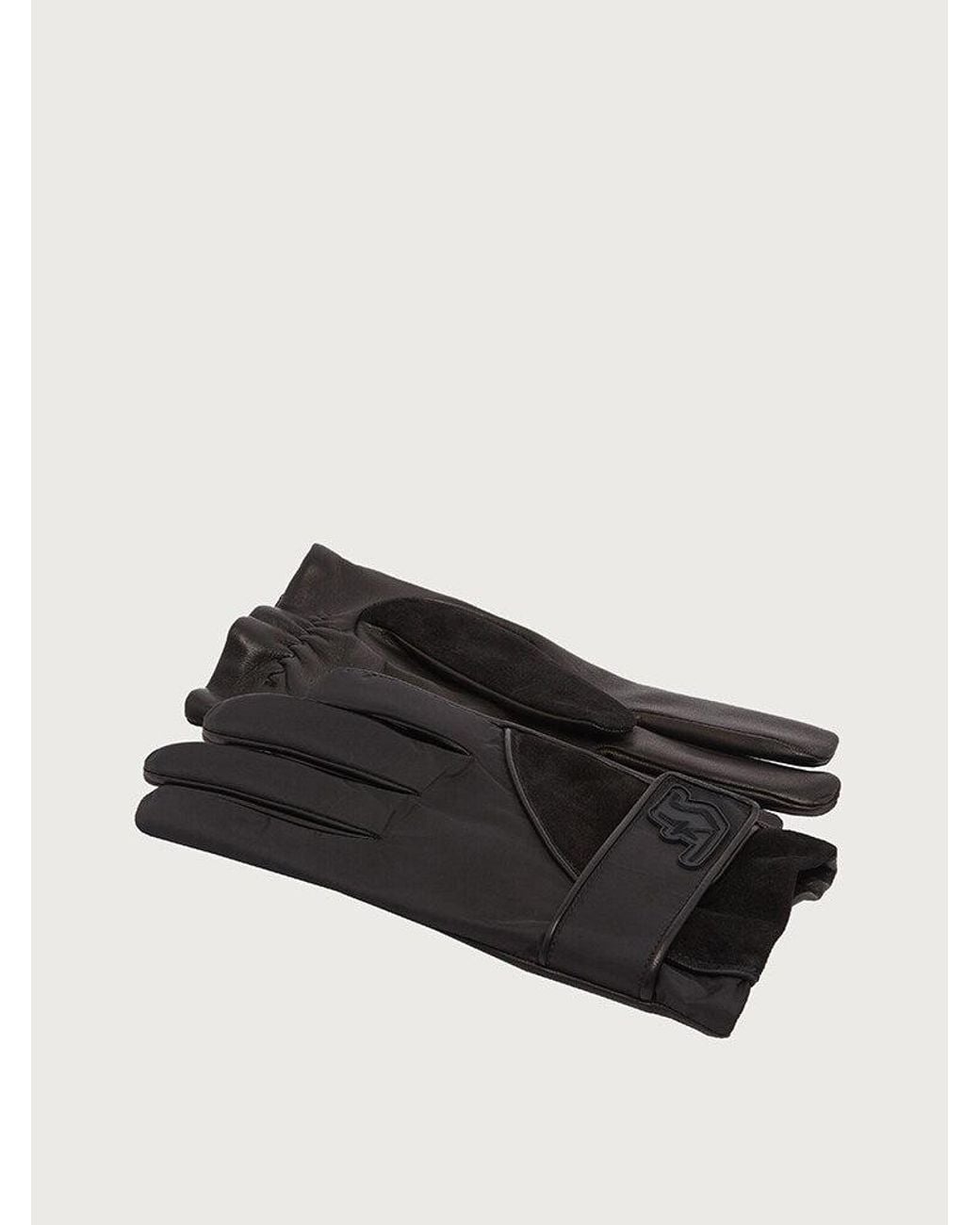 Ferragamo Black Gloves Uomo Accessory for men