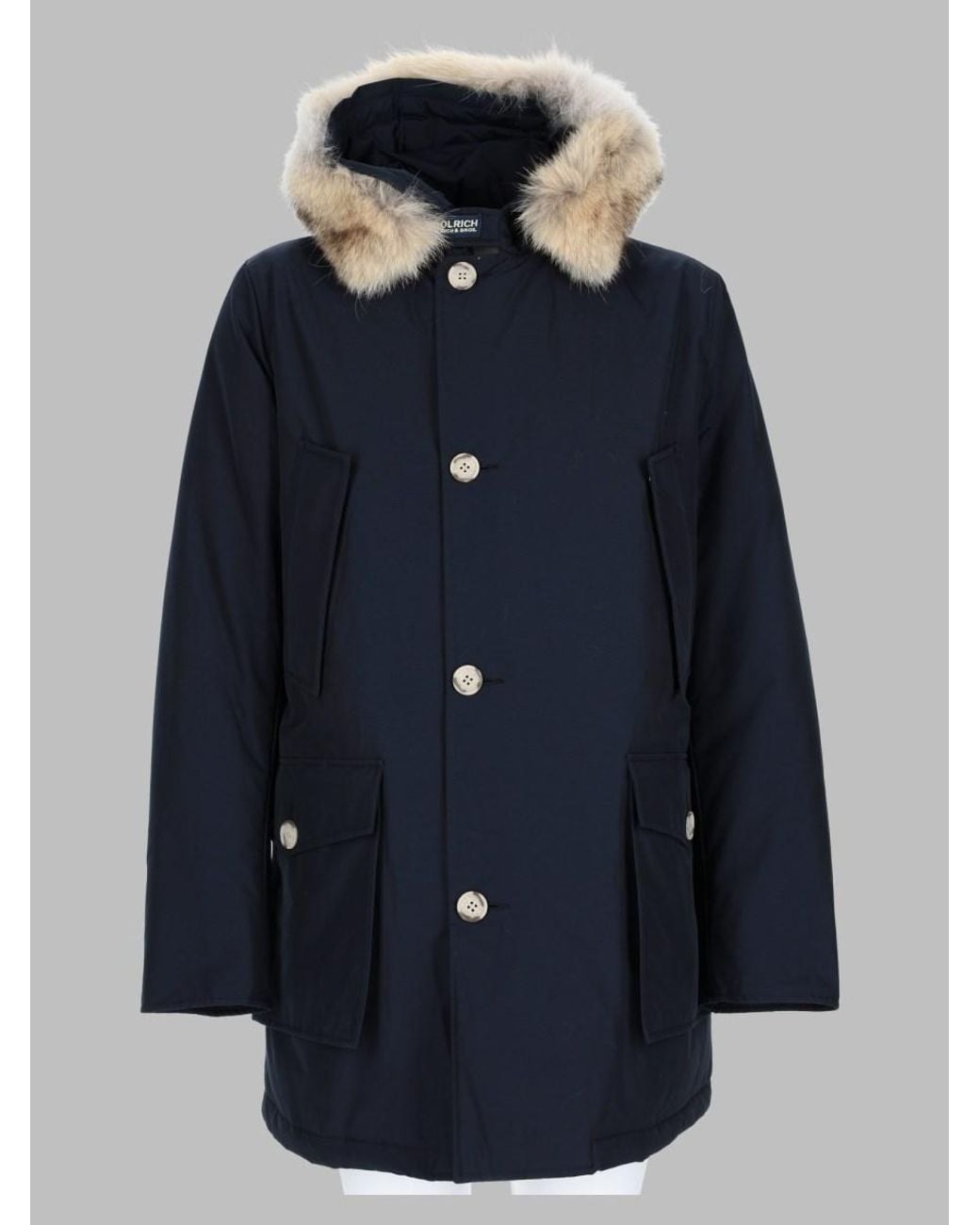 Woolrich Blue Parka Arctic Detachable Cotton Trench & Raincoats for men