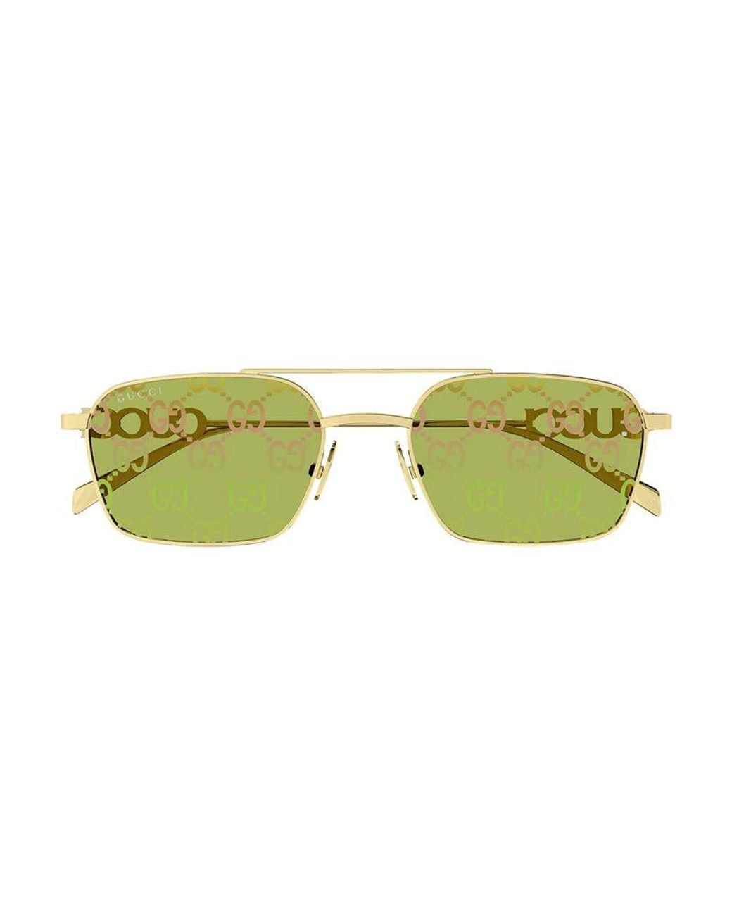 Gucci Yellow Sunglasses Square Full Rim, Frame And With Gg Pattern Lens Gg1804S002 for men