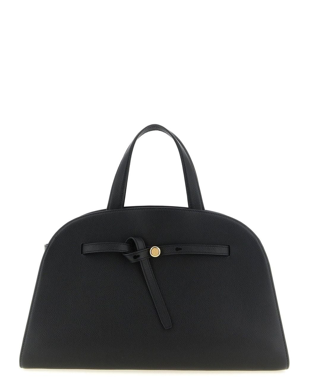 Tory Burch Black Hammered Leather Shoulder Bag