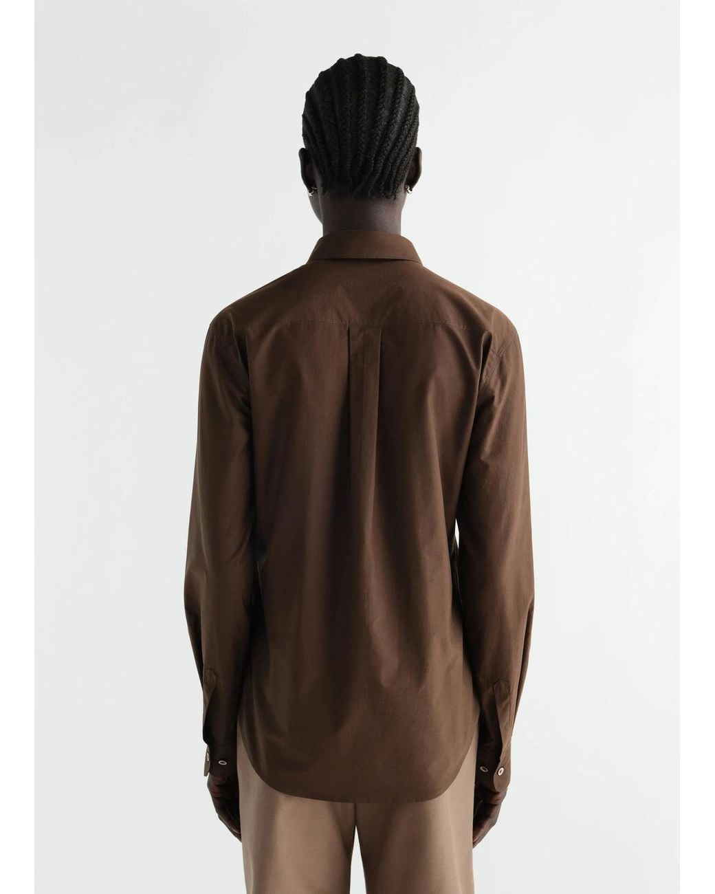 Lemaire Brown Chemise À Col Pointu Shirt