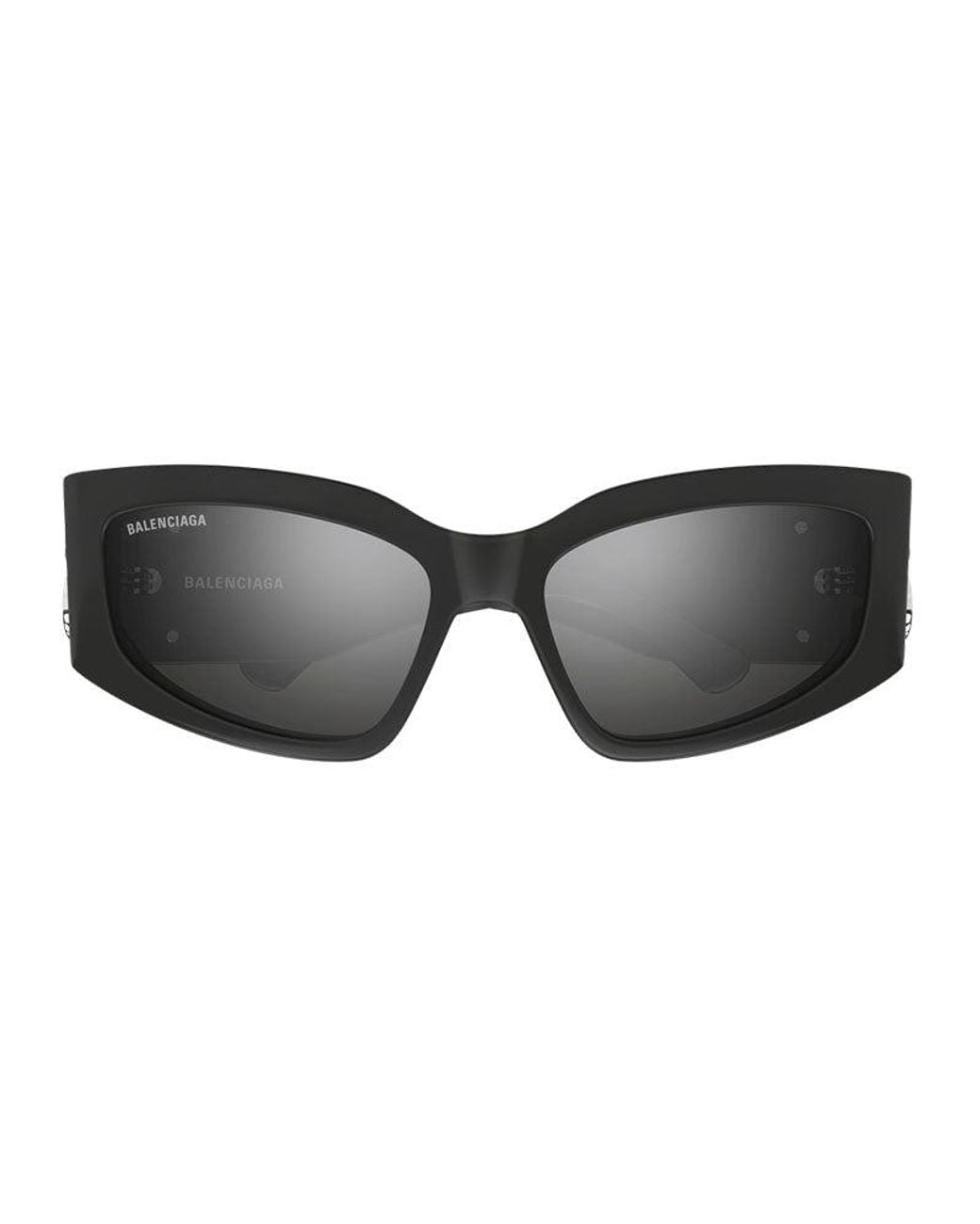 Balenciaga Black Sunglasses Cat Eye Full Rim, Frame And Mirror Lens Bb0321S009