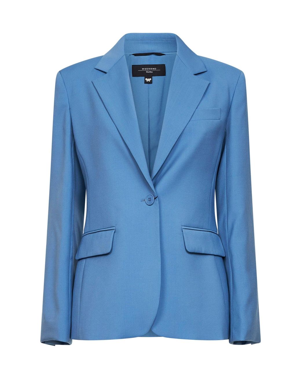 Weekend by Maxmara Blue Stretch Wool Blazer Virgin Jacket
