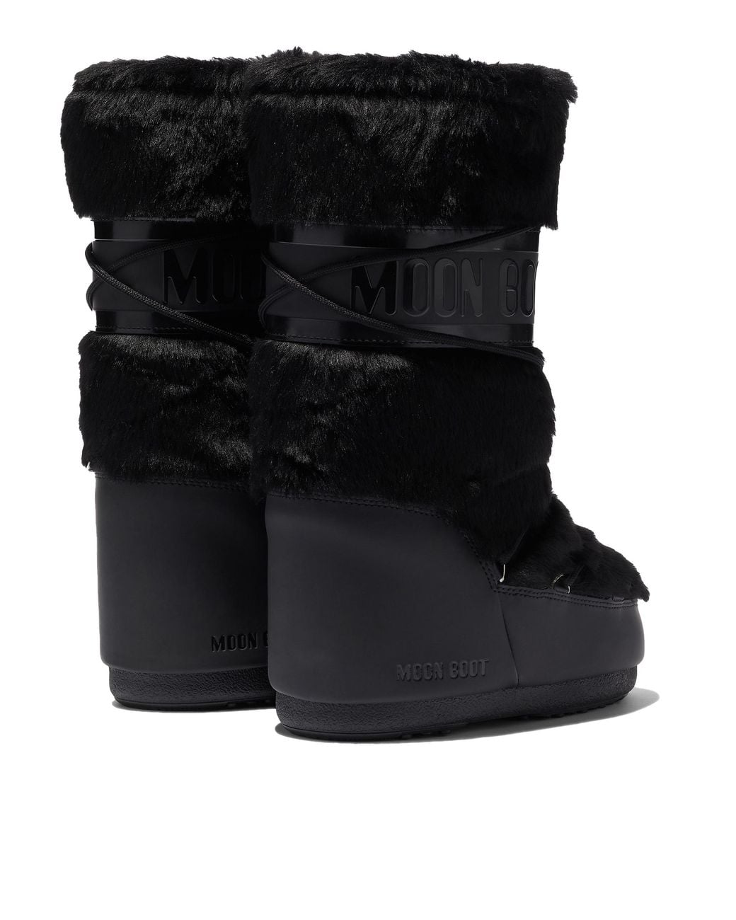 Moon Boot Black Icon Faux Fur Snow Boots Upper: Modacrylic