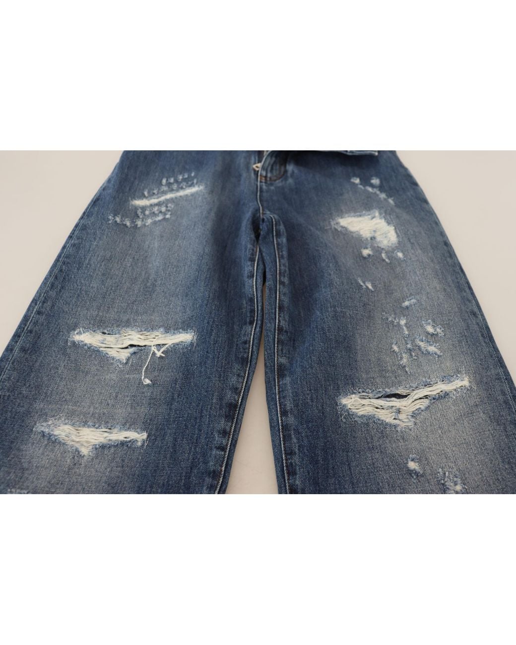 Dolce & Gabbana Blue Distressed Denim Jeans Ripped