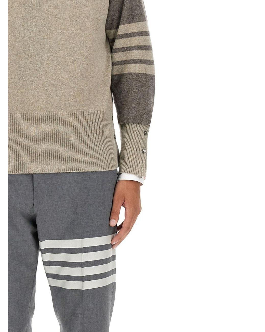 Thom Browne Gray Thom Browne 100% Cashmere Sweater for men
