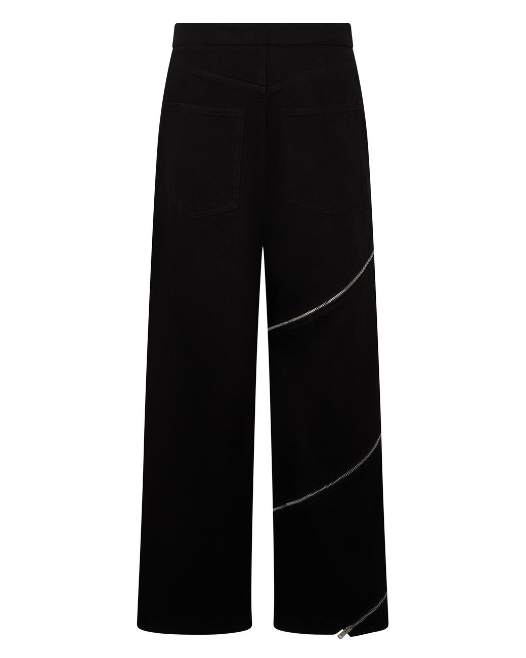 Alaïa Black Wide-Leg Trousers With Zip Detail — Cotton