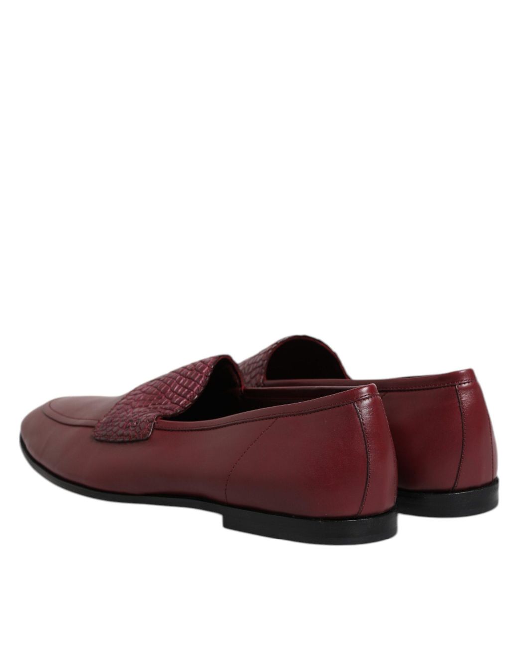 Dolce & Gabbana Red Leather Reptile Strap Loafer for men