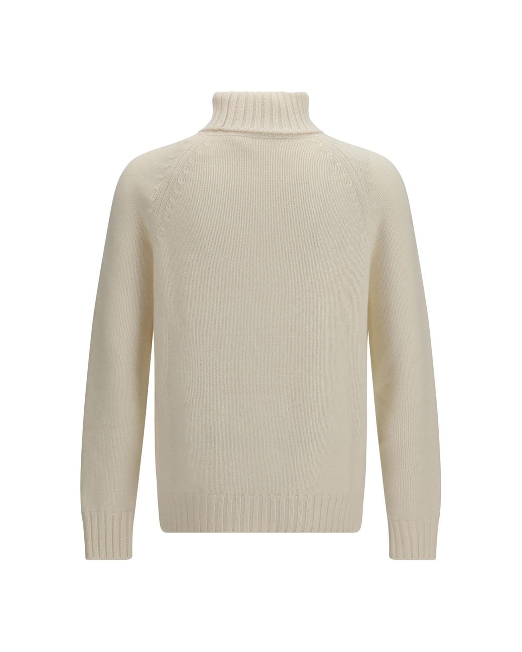 Umit Benan White Milano Cashmere Turtleneck Sweater Kashmir/Capra Hircus for men