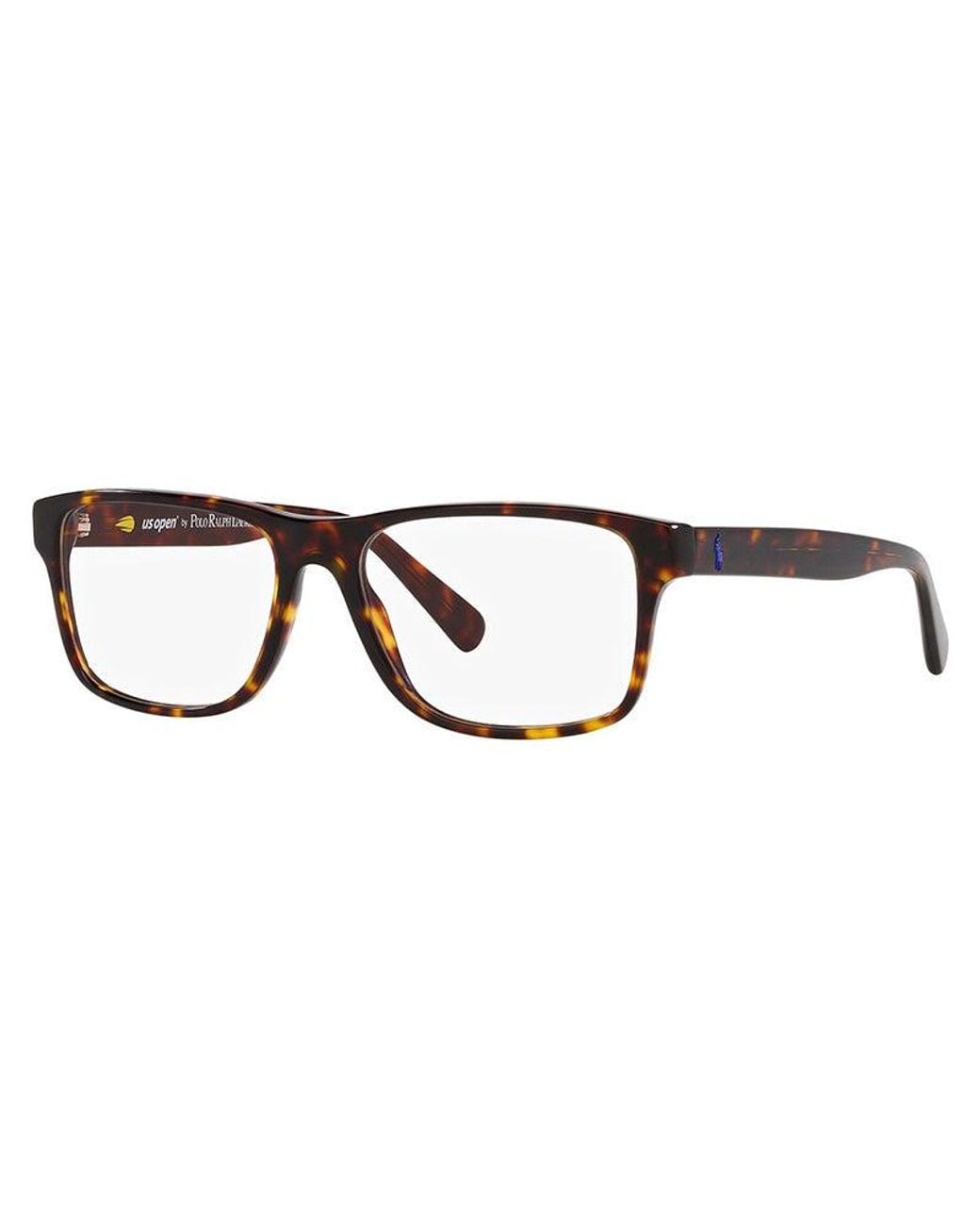 Polo Ralph Lauren Brown Eyeglasses Square Full Rim, Shiny Havana Frame And Clear Demo Lenses Lens Ph22236132 Sunglasses for men