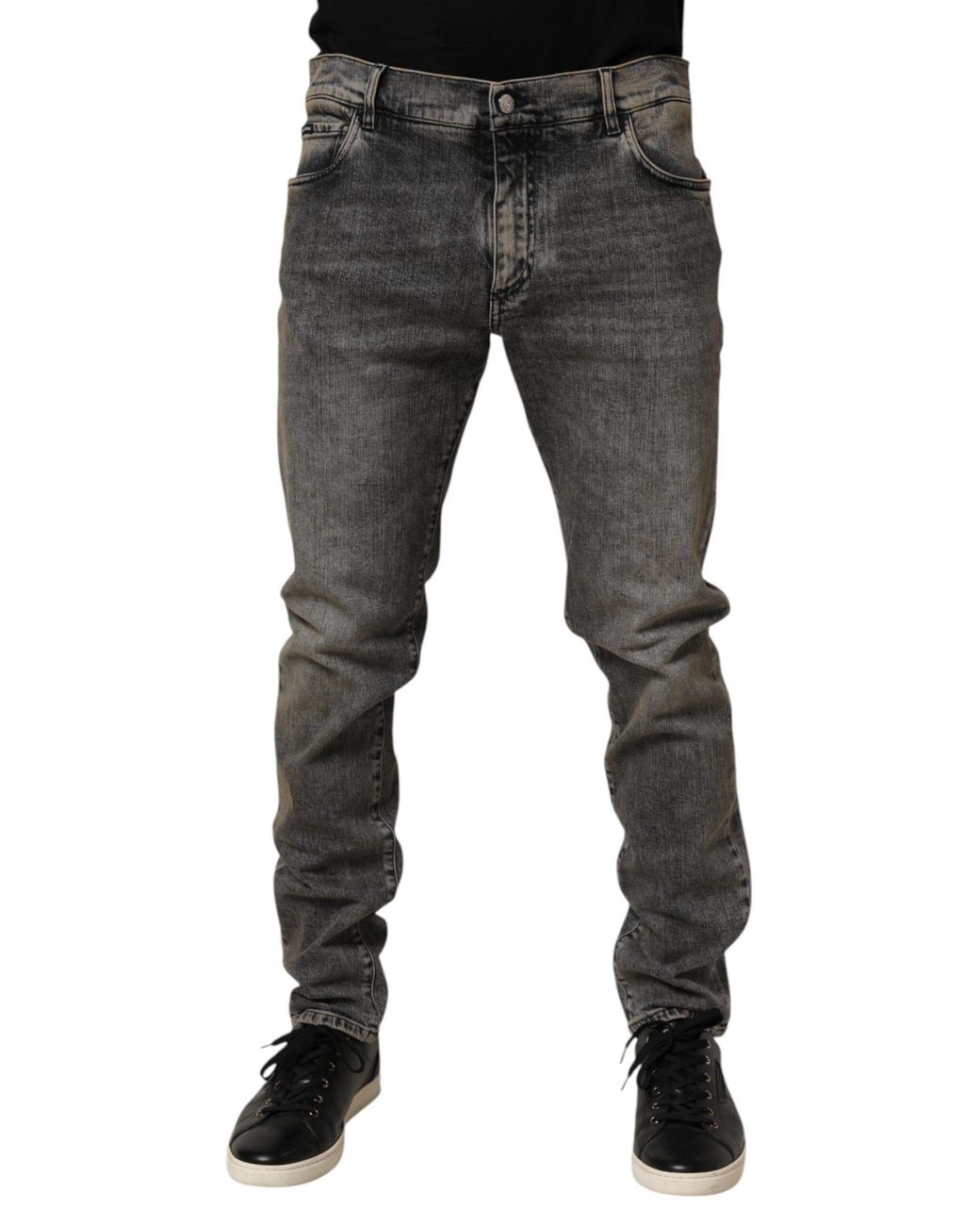 Dolce & Gabbana Black Cotton Stretch Slim Fit Denim Jeans Co+02 Clothing for men