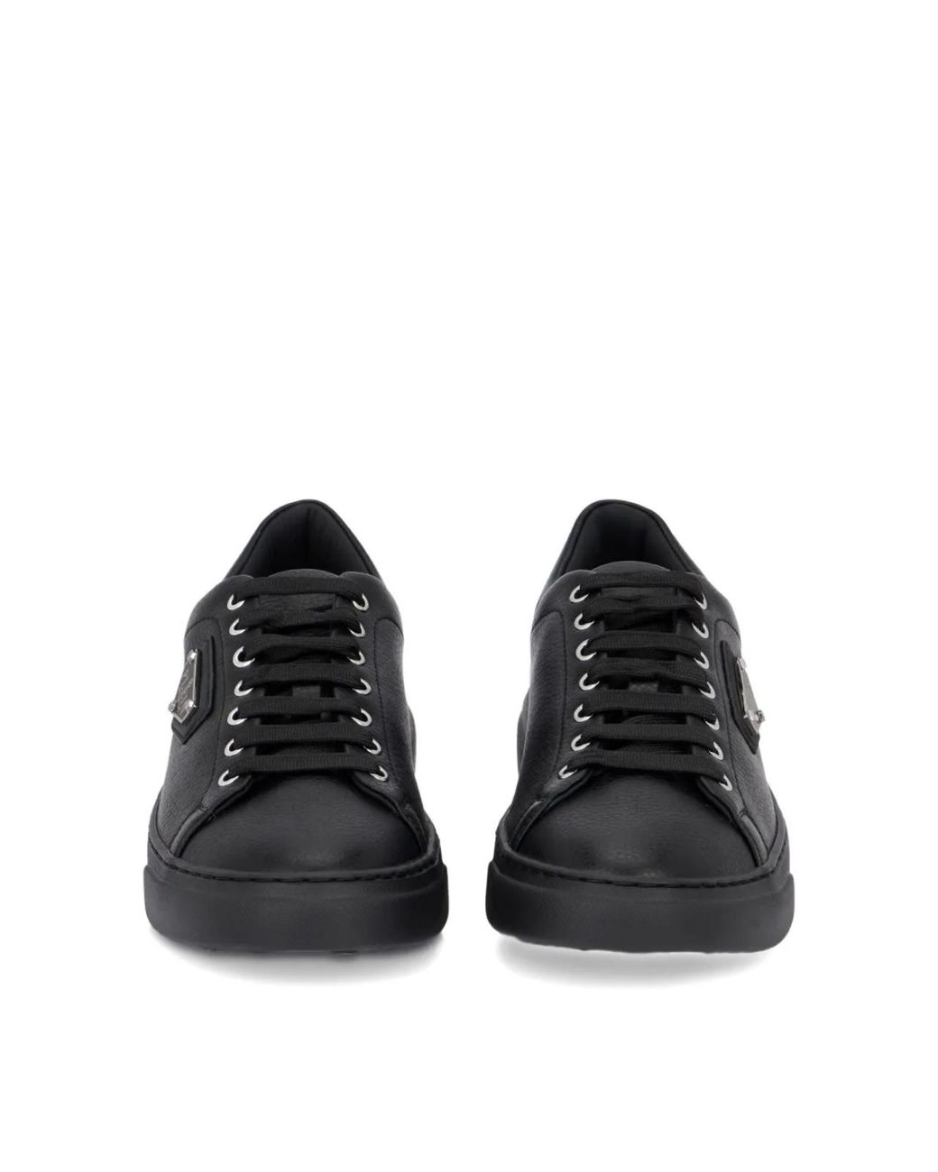 Philipp Plein Black Lo-Top Iconic Plein Logo Sneakers Shoes for men