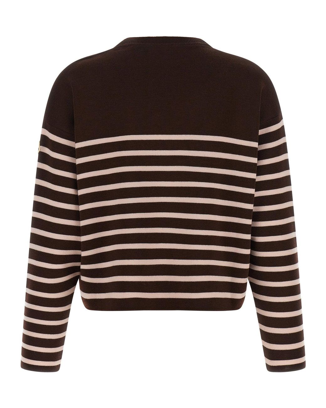 Moncler Black Striped Logo-Embroidered Virgin Wool Sweater