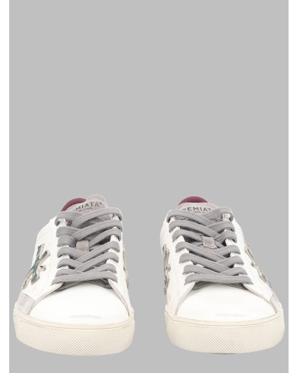 Premiata Metallic Sneakers Steven Calf Leather for men