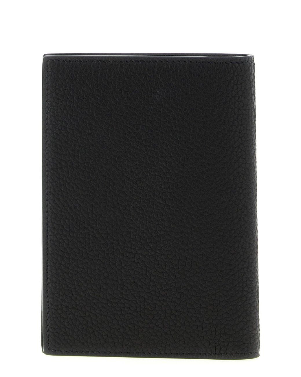 Tom Ford Black Hammered Leather Passport Holder