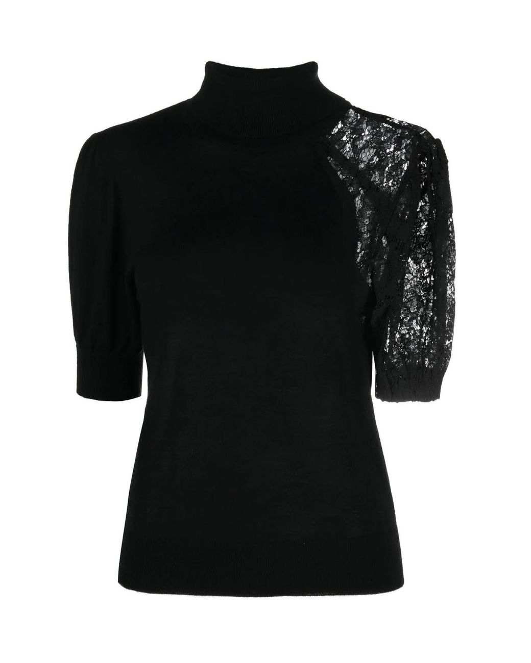Twinset Embroidered Turtle Neck in Black | Lyst
