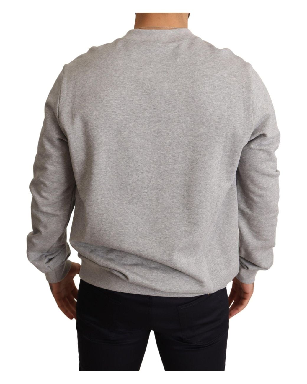 Dolce & Gabbana Gray King Sweatshirt Crewneck Cotton for men