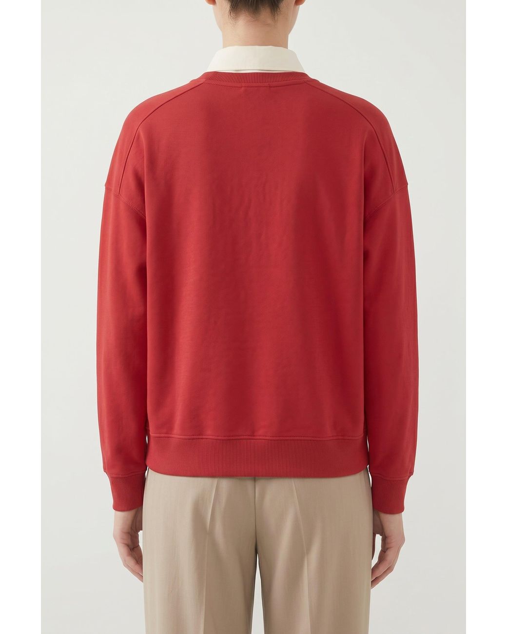 Brunello Cucinelli Red Relaxed Cotton Sweater