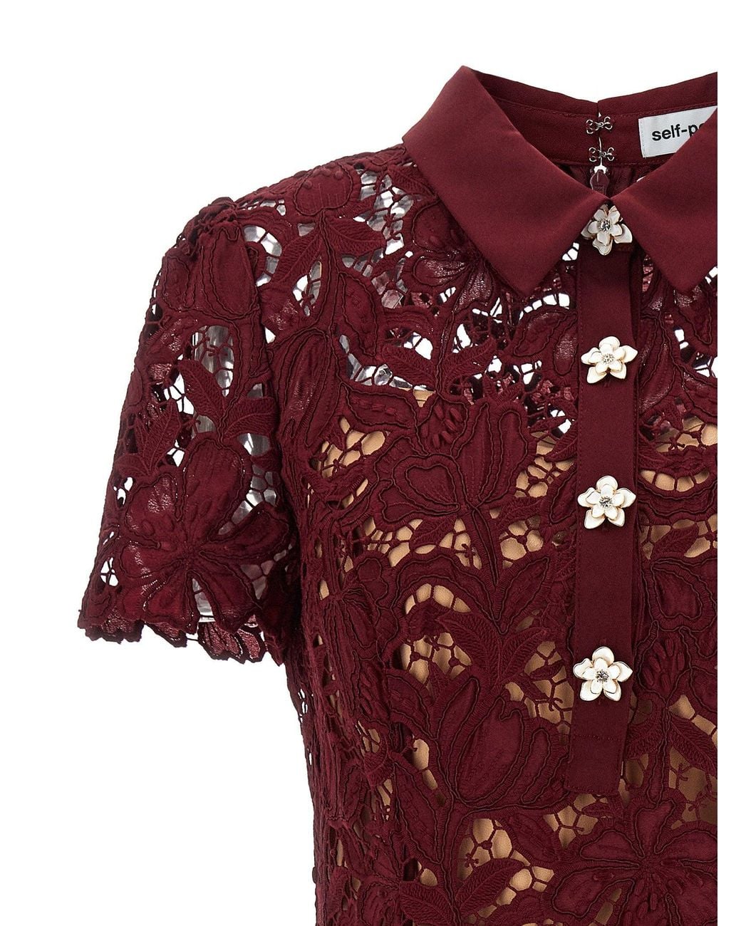 Self-Portrait Red Floral Lace Dress