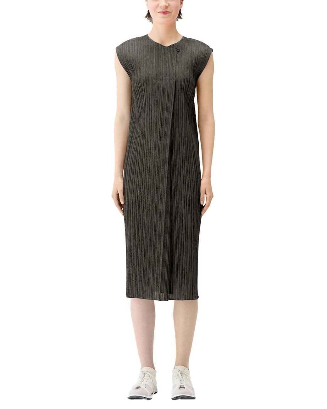 Pleats Please Issey Miyake Gray Pleats Please Monthly Colors June Dress Charcoal