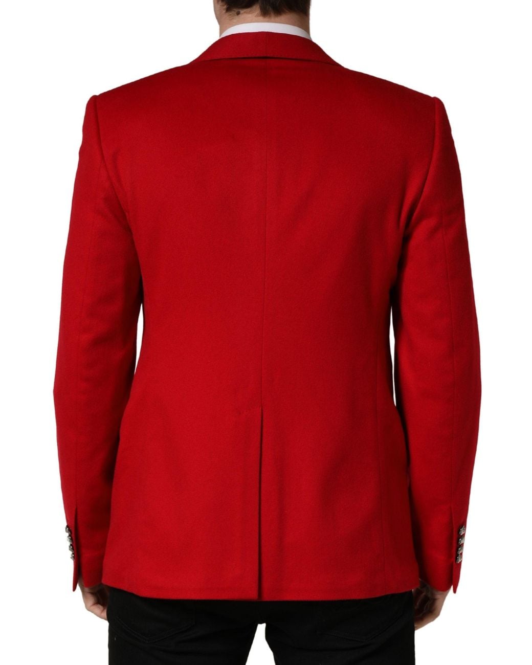 Dolce & Gabbana Red Cashmere Single Breasted Jacket Blazer for men