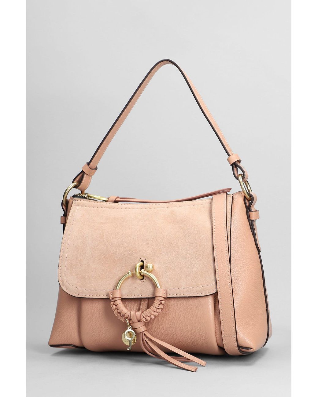 Pink suede shop shoulder bag