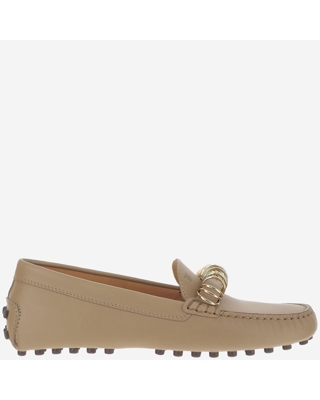 Tod's Natural Loafers Nappa Leather With Rings Calfskin