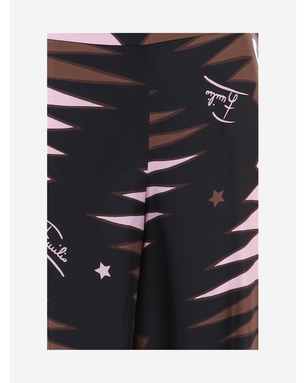 Emilio Pucci Black Silk Pants With Valdimontone Print Trousers