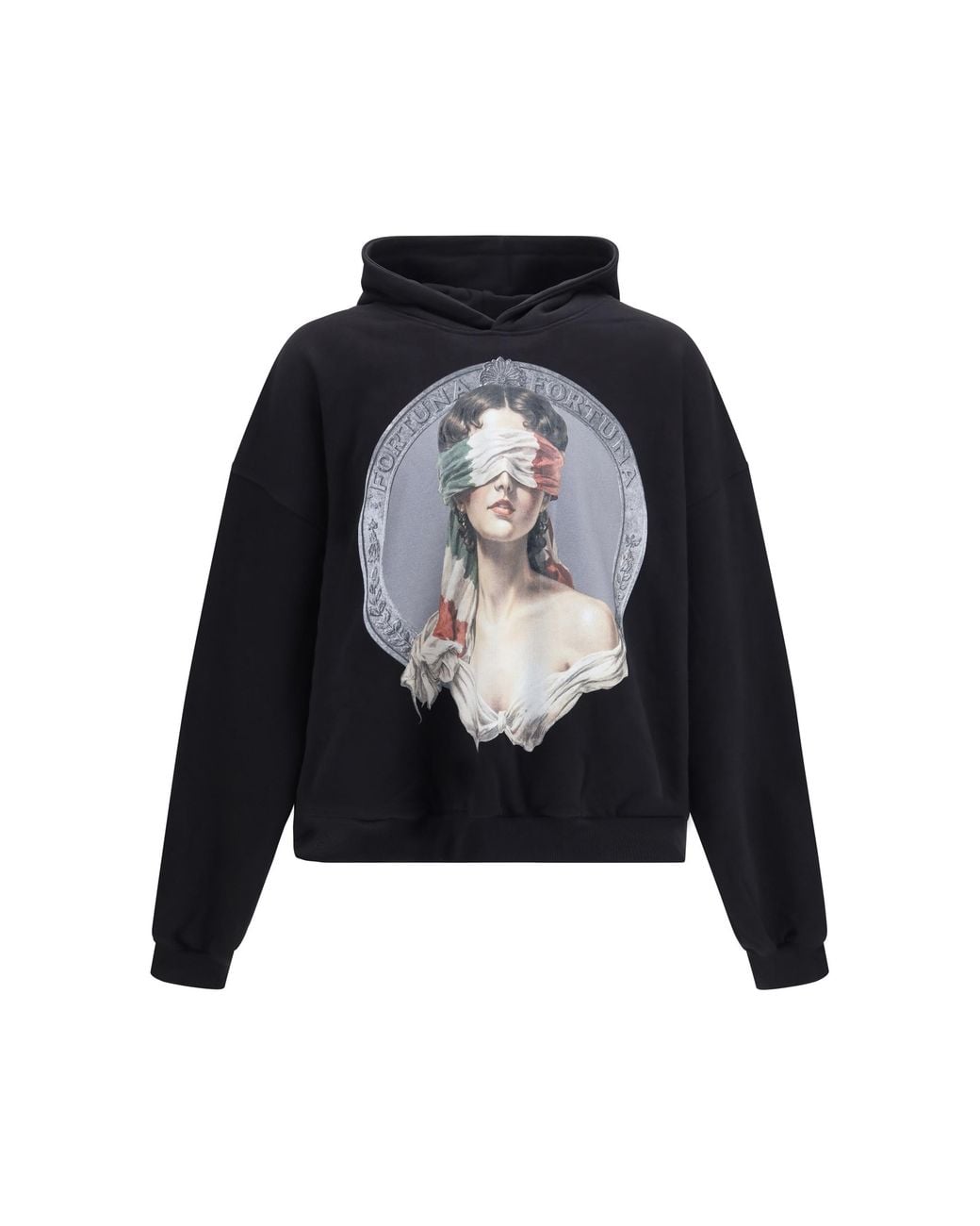 PDF CHANNEL Blue Oversized Mi Fortuna Cotton Hoodie Sweater for men