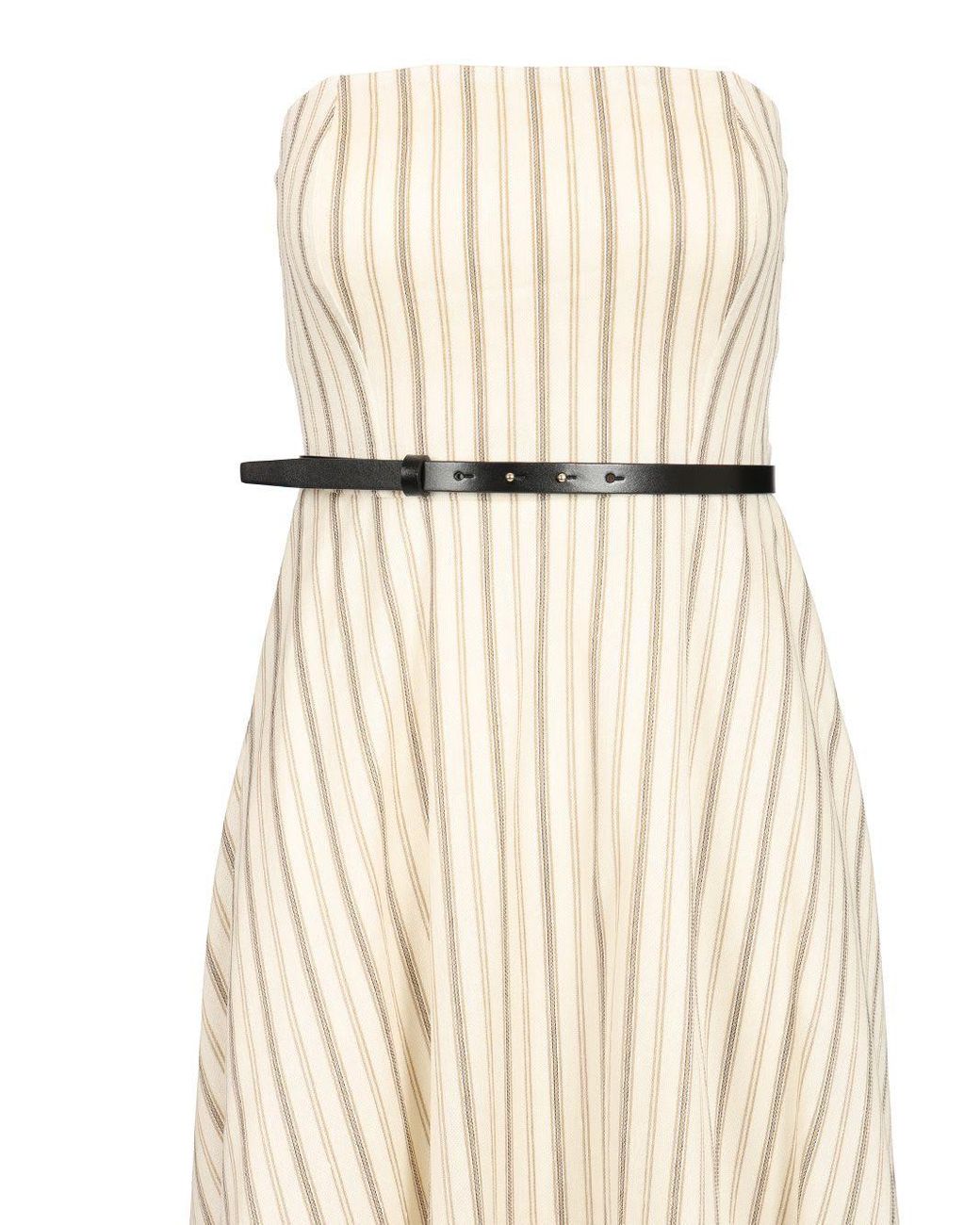 Max Mara★Striped Cotton and Linen Bustier Dress Max Mara Striped Cotton And Linen Bustier Dress in Natural
