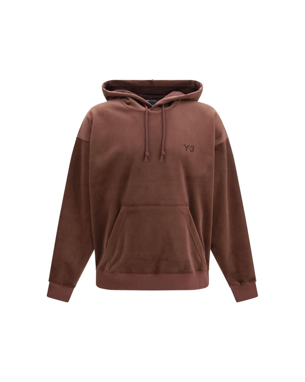 Y-3 Brown Corduroy Hooded Sweatshirt Recycled Polyester; Elastane Sweater for men