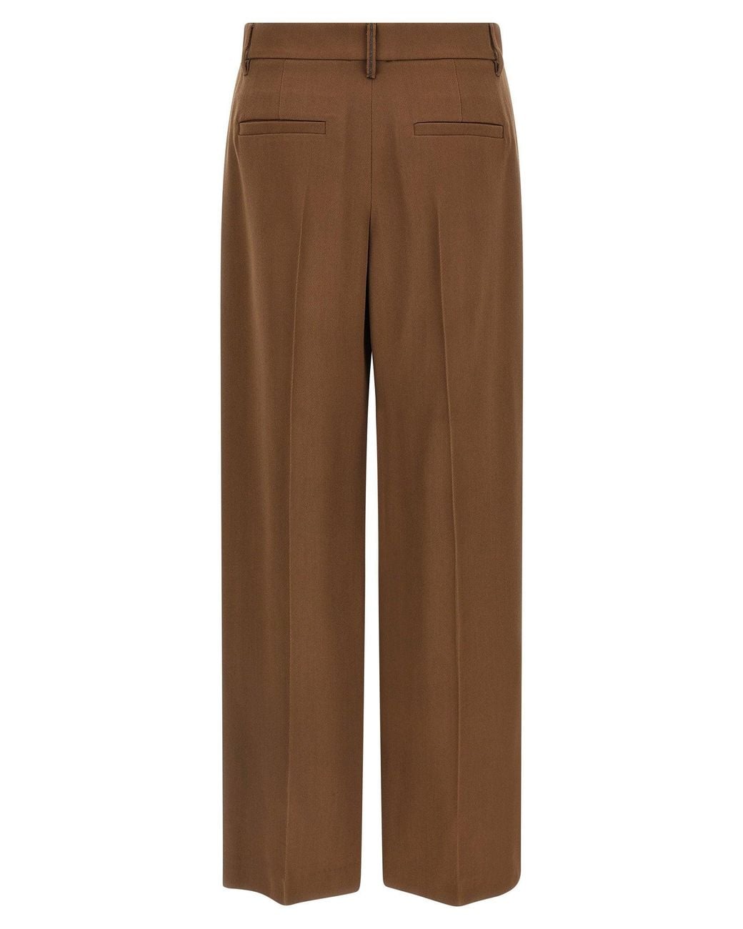 Brunello Cucinelli Brown Virgin Wool Blend Trousers
