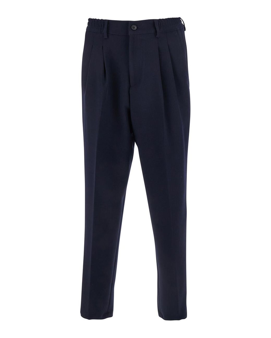 Low Brand Blue Pants With Elastic Waist And Belt Loops for men
