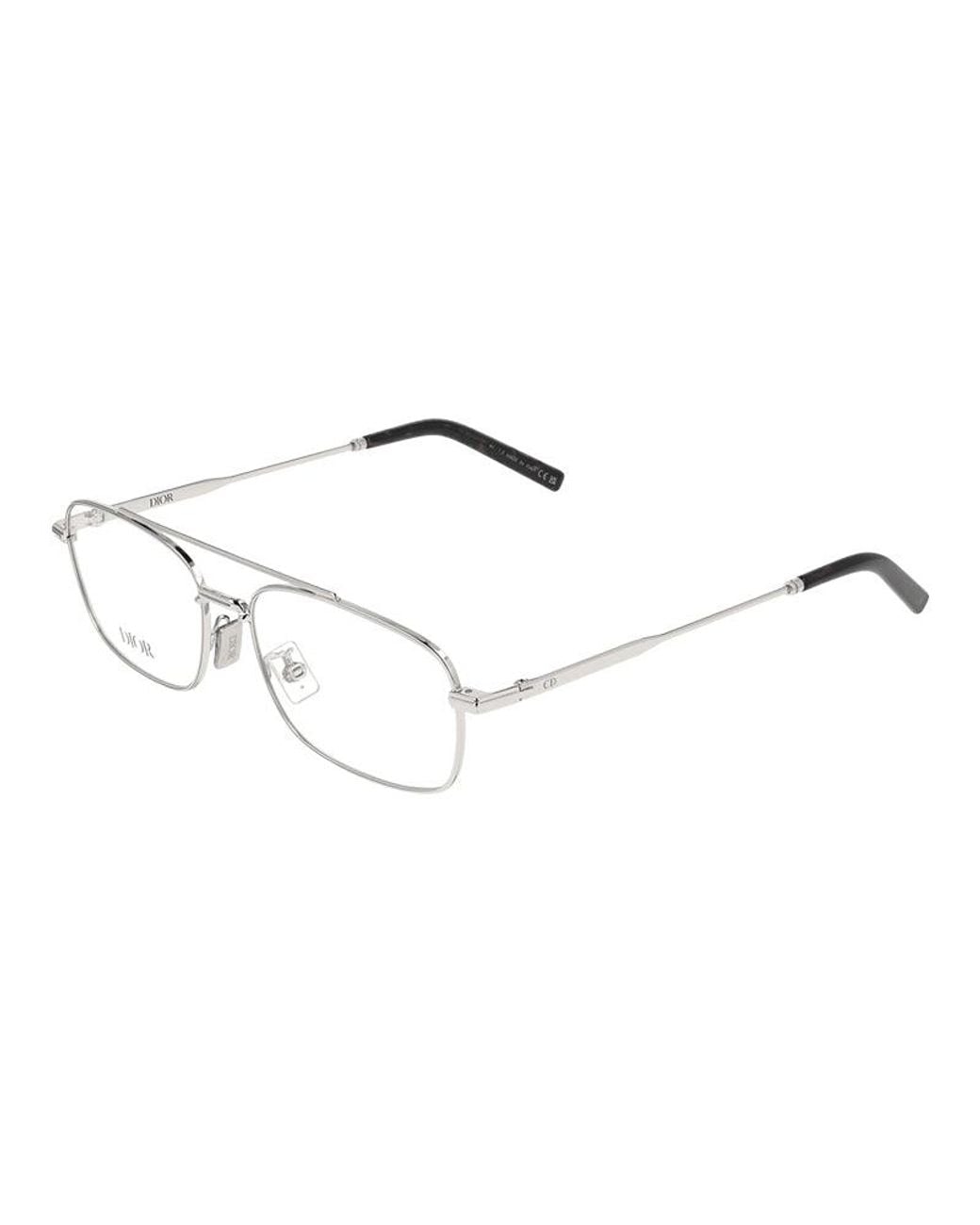 Dior Metallic Eyeglasses Rectangle Full Rim, Frame And Clear Demo Lenses Lens Blacksuiton2Uf000 Sunglasses for men