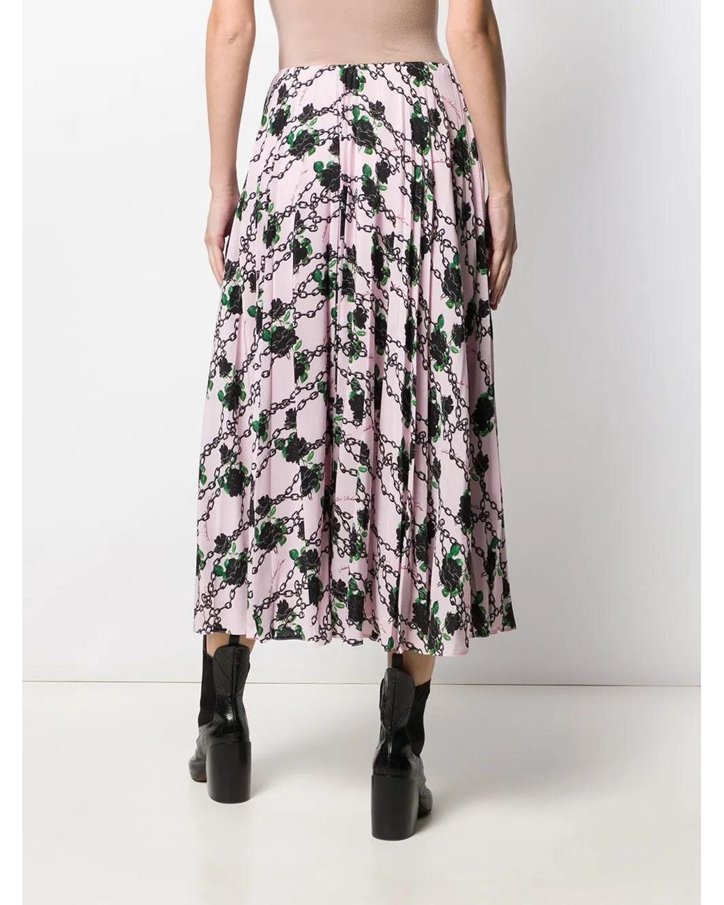 Valentino Black X Undercover Silk Pleated Skirt