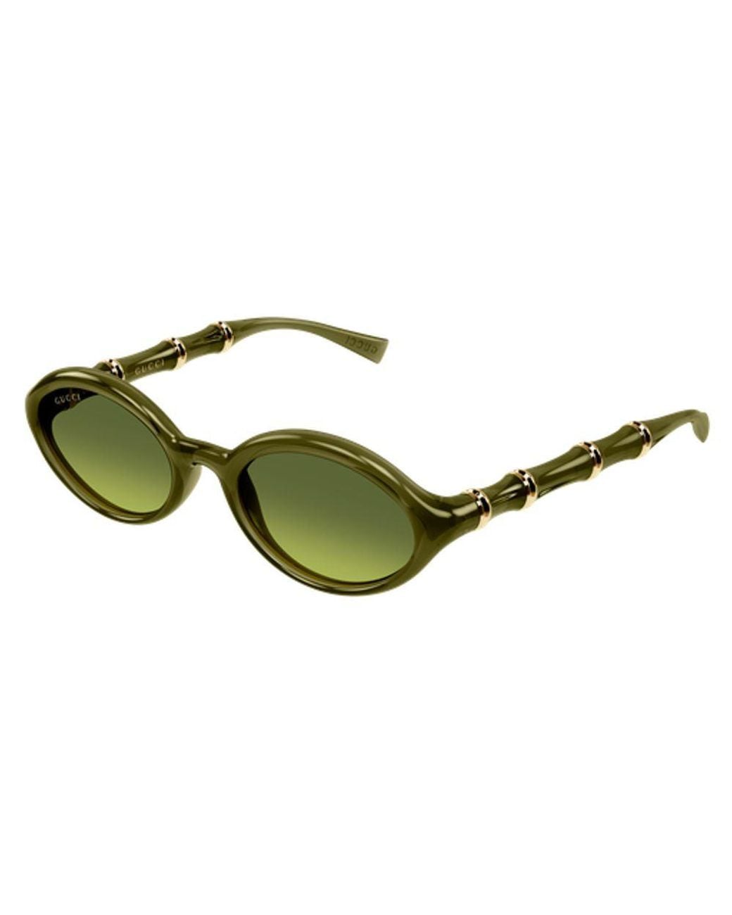 Gucci Green Gucci Eyewear Gg2059S004 Oval Frame Sunglasses